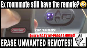 reprogram genie garage door remotes