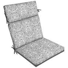 Tybalt Damask Grey Patio Chair Cushion