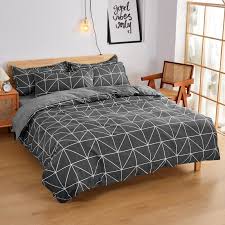 Bedding Sets Geometry Simple Black