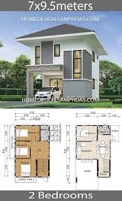Small House design plans 7x9.5m with 4 bedrooms | Small house design plans,  Bungalow house plans, House construction plan gambar png