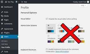 how to remove wordpress admin color