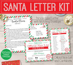 Free printable letter to santa and matching envelope for. Personalized Santa Letter Kit Printable Santa S Nice List Certificate Letter From Santa Claus Digital Pdf Template North Pole Reusable Red By Madi Loves Kiwi Printables Shop Catch My Party