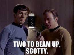 yarn two to beam up scotty star