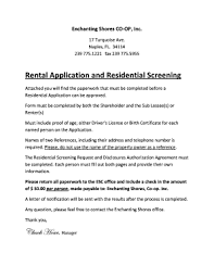 landlord letter to tenant proof of