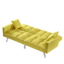 Modern Velvet Sofa Couch Bed Futon