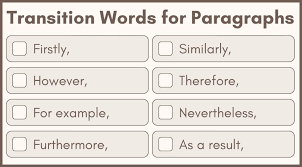54 best transition words for paragraphs