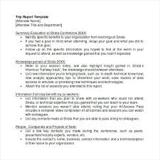 Trip Report Example Doc Business Template Word 2010