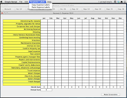 Yearly Expenses Spreadsheet Annual Business Expense Template