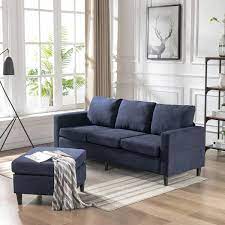 Linen L Shaped Sectional Sofa