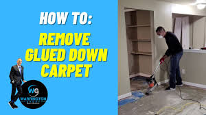 how to remove glued down carpet you
