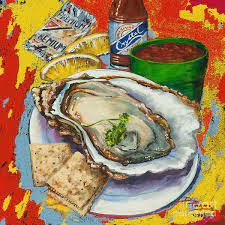 Red Hot Oyster By Dianne Parks Seafood Art Louisiana Art New  gambar png
