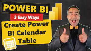 create your power bi calendar table