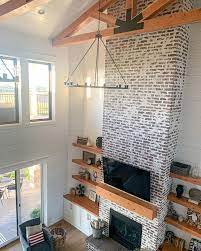 Floor To Ceiling Brick Fireplace