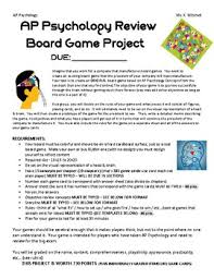 Ap Psychology Review Board Game Final Project With Due Date Chart And Rubric