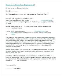 Return To Work Letter Template