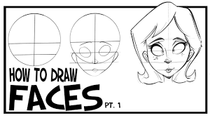 how to draw faces front view
