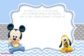 New Free Printable Mickey Mouse Baby Shower Invitation