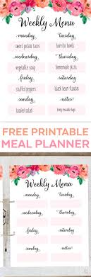 Weekly Meal Planner Time Management Tip Free Printable