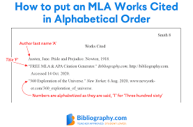 mla works cited in alphabetical order