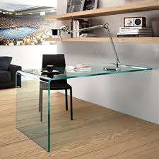 Fiam Rialto L Wall Mounted Glass Desk