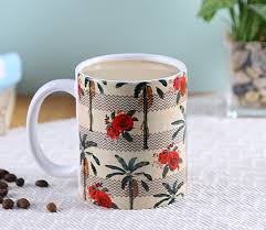tropical tree design coffee mug at