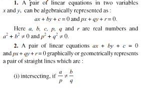 Two Linear Equations In Two Variables
