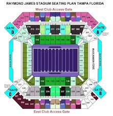 raymond james stadium seating map