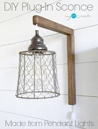 Diy Plug In Sconces From Pendant Lights My Love 2 Create