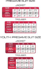 Custom Team Jerseys Pregame Suits Size Chart Custom