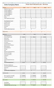 Profit And Loss Statement Template Goods Services Excel