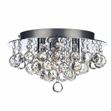 crystal flush ceiling light polished