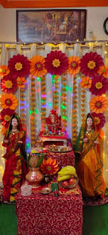 ganpati decoration at home with flowers
