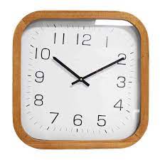 Brown Wood Modern Square Wall Clock 20