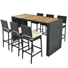 Wicker Bar Height Patio Outdoor Dining