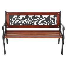 Shop over 310 top outdoor garden benches and earn cash back all in one place. Garden Treasures 33 In W X 20 2 In L Brown Black Bench In The Patio Benches Department At Lowes Com