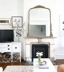 Gold Mirror Above Mantel Gallery Wall