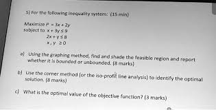 5 for the following inequality system