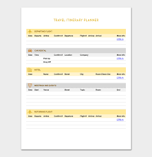 Vacation Itinerary Template 5 Planners For Word Doc Pdf