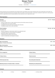 Accounting Clerk Resume Samples And Templates Visualcv