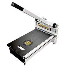 Most people prefer a vinyl tile cutter or utility knife for the job, but there are many different types of saws that you could use for the same. Floor Board Vinyl Cutter Quality Rental