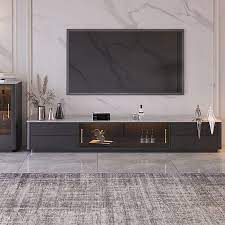 Media Console Tv Stand With Glass Doors