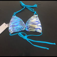 Sauvage Hawaii Tiger Knotted Strappy Triangle Top Nwt