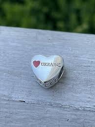 ukraine flag heart charm ebay