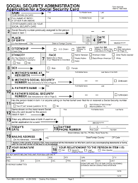 social security new card form fill out