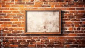 A Picture Frame Hanging On A Brick Wall
