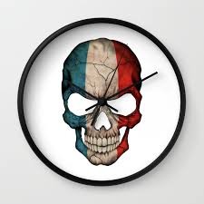 Exclusive France Skull Design Wall Clock