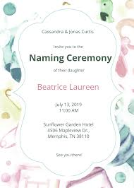 naming ceremony invitation templates