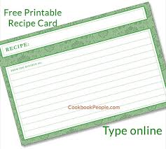 Free Recipe Cards Cookbook People