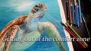 drawing a sea turtle in color pencil