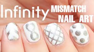 mismatch infinity symbol nail art